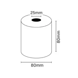 Oqonos Rollo de Papel Termico 80x80x25mm, Libre de BPA, FSC | Ahorro Imprimiendo
