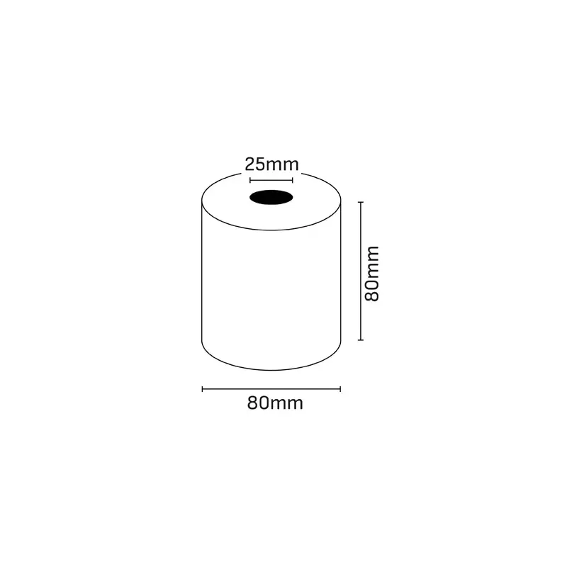 Oqonos Rollo de Papel Termico 80x80x25mm, Libre de BPA, FSC | Ahorro Imprimiendo