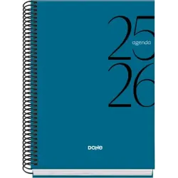 Dohe System Agenda Escolar 25/26 Espiral A5 - Semana Vista - Papel 70g/m2 - Cubierta de Carton Plastificado - Color Azul | Ahorr