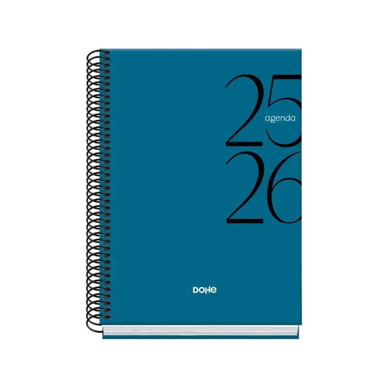 Dohe System Agenda Escolar 25/26 Espiral A5 - Semana Vista - Papel 70g/m2 - Cubierta de Carton Plastificado - Color Azul | Ahorr