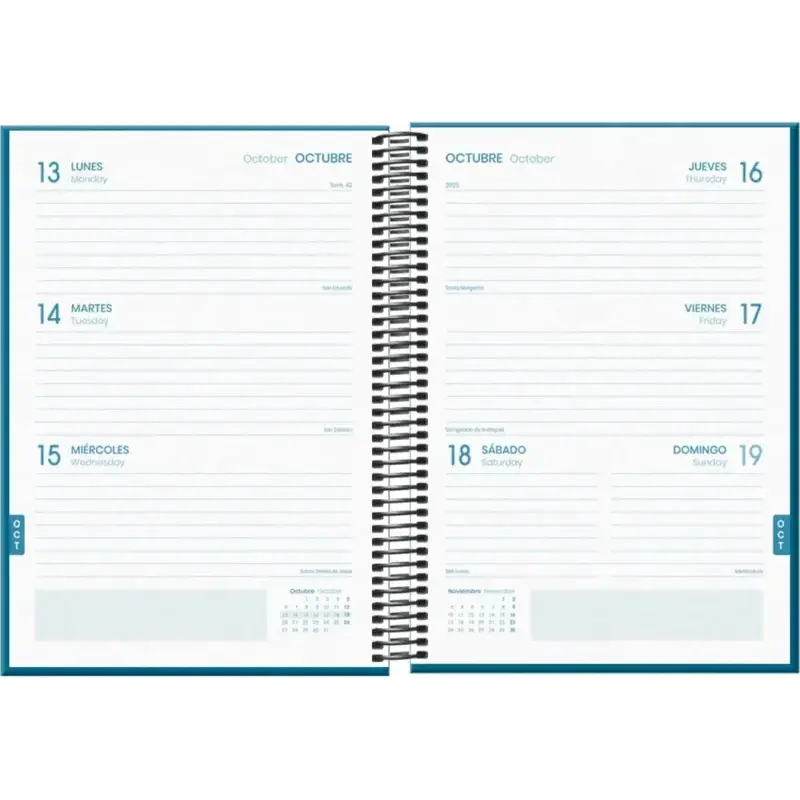 Dohe System Agenda Escolar 25/26 Espiral A5 - Semana Vista - Papel 70g/m2 - Cubierta de Carton Plastificado - Color Azul | Ahorr