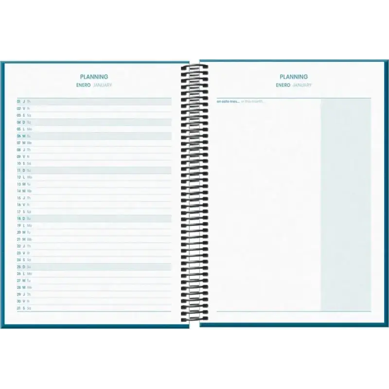 Dohe System Agenda Escolar 25/26 Espiral A5 - Semana Vista - Papel 70g/m2 - Cubierta de Carton Plastificado - Color Azul | Ahorr