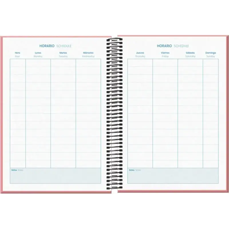 Dohe System Agenda Escolar 25/26 Espiral A5 - Semana Vista - Papel 70g/m2 - Cubierta de Carton Plastificado - Color Rosa | Ahorr
