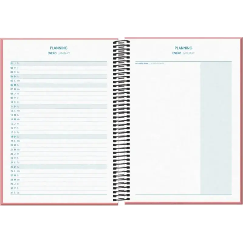 Dohe System Agenda Escolar 25/26 Espiral A5 - Semana Vista - Papel 70g/m2 - Cubierta de Carton Plastificado - Color Rosa | Ahorr