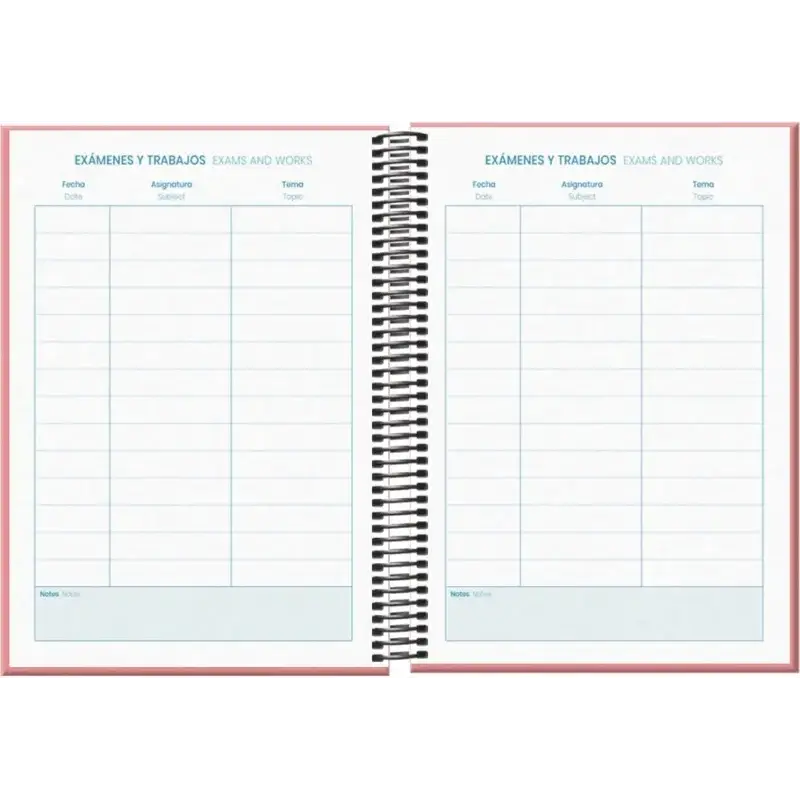 Dohe System Agenda Escolar 25/26 Espiral A5 - Semana Vista - Papel 70g/m2 - Cubierta de Carton Plastificado - Color Rosa | Ahorr