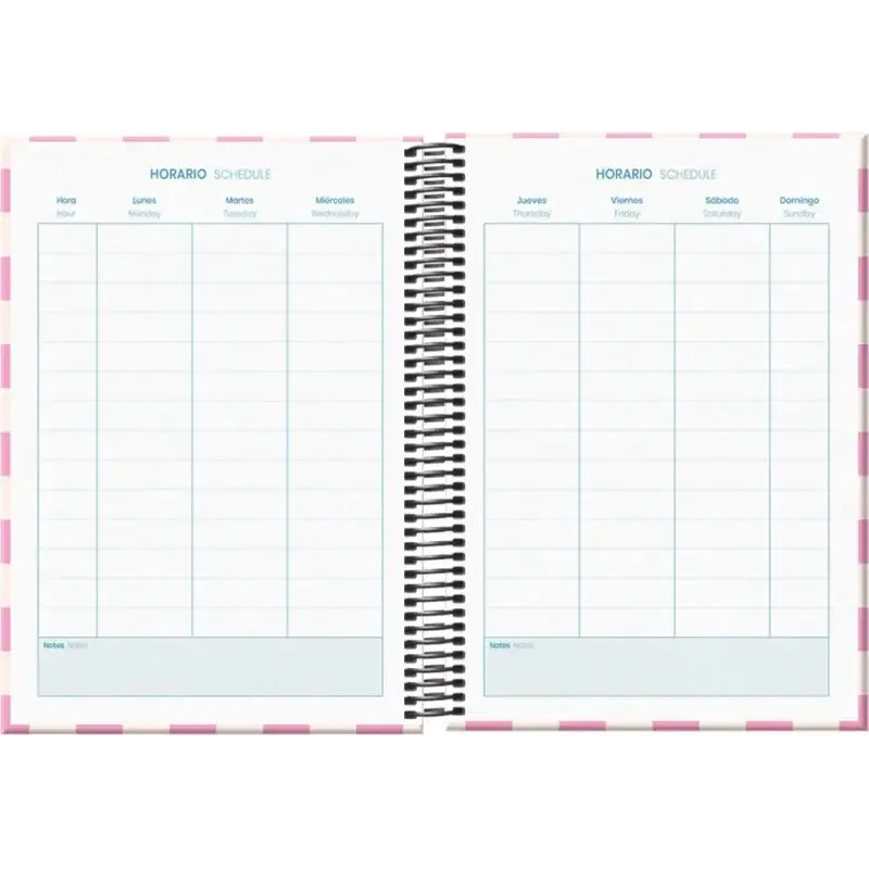 Dohe Cherry Agenda Escolar 25/26 Espiral A5 - Semana Vista - Papel 70g/m2 - 4 Hojas de Pegatinas - Cubierta de Carton Plastifica