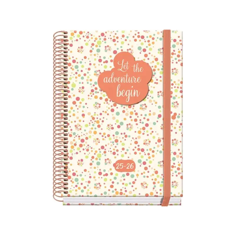 Dohe Bubbles Agenda Escolar 25/26 Espiral A5 - Semana Vista - Papel 70g/m2 - 4 Hojas de Pegatinas - Cubierta de Carton Plastific