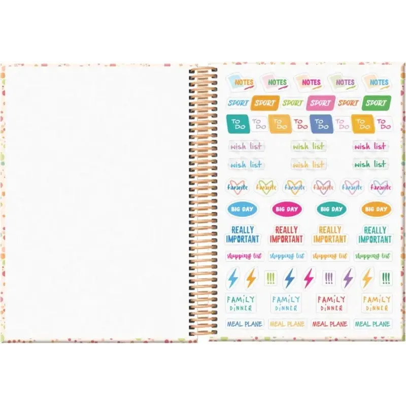 Dohe Bubbles Agenda Escolar 25/26 Espiral A5 - Semana Vista - Papel 70g/m2 - 4 Hojas de Pegatinas - Cubierta de Carton Plastific