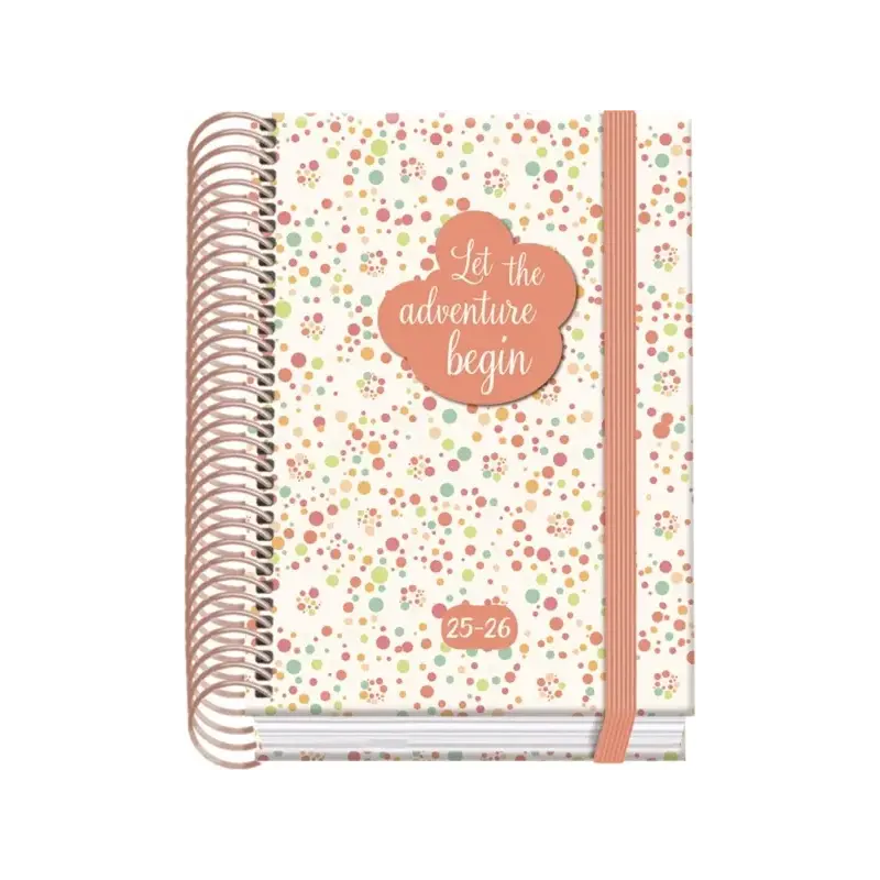 Dohe Bubbles Agenda Escolar 25/26 Espiral A6 - Dia Pagina - Papel 70g/m2 - 4 Hojas de Pegatinas - Cubierta de Carton Plastificad