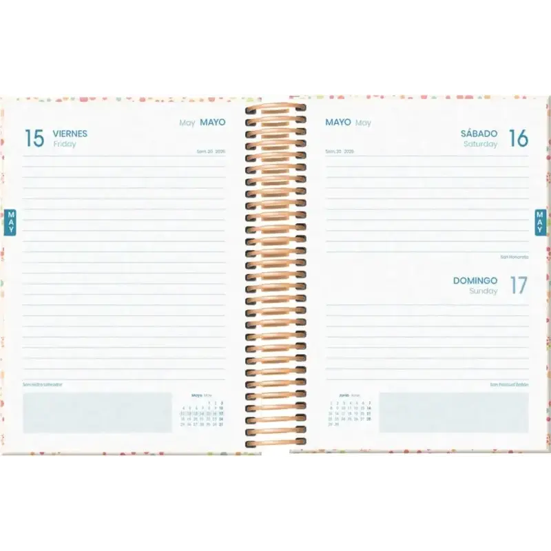 Dohe Bubbles Agenda Escolar 25/26 Espiral A6 - Dia Pagina - Papel 70g/m2 - 4 Hojas de Pegatinas - Cubierta de Carton Plastificad