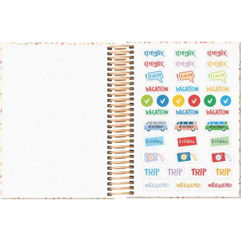 Dohe Bubbles Agenda Escolar 25/26 Espiral A6 - Dia Pagina - Papel 70g/m2 - 4 Hojas de Pegatinas - Cubierta de Carton Plastificad
