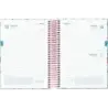 Dohe Blossom Agenda Escolar 25/26 Espiral A6 - Dia Pagina - Papel 70g/m2 - 4 Hojas de Pegatinas - Cubierta de Carton Plastificad
