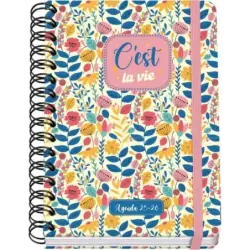 Dohe C´est la Vie Agenda Escolar 25/26 Espiral Wire’o A5 - Semana Vista - Papel 80g/m2 - 4 Hojas de Pegatinas - Cubierta de Cart