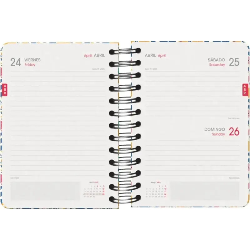 Dohe C´est la Vie Agenda Escolar 25/26 Espiral Wire’o A6 - Dia Pagina - Papel 80g/m2 - 4 Hojas de Pegatinas - Cubierta de Carton