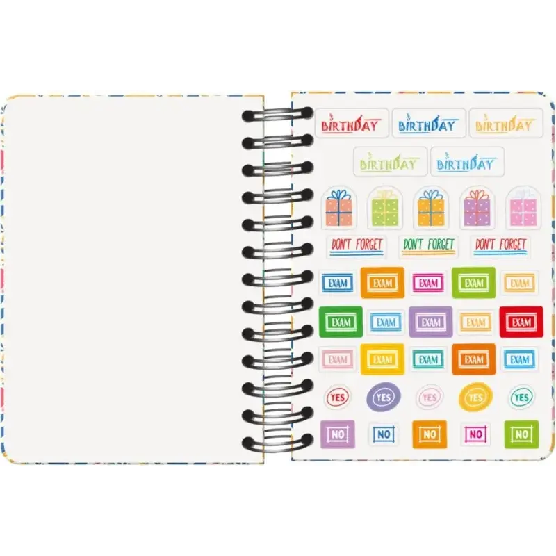 Dohe C´est la Vie Agenda Escolar 25/26 Espiral Wire’o A6 - Dia Pagina - Papel 80g/m2 - 4 Hojas de Pegatinas - Cubierta de Carton