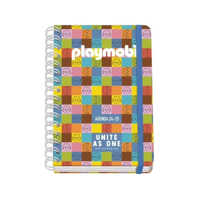 Dohe Playmobil Unite As One Agenda Escolar 25/26 Espiral Wire’o A5 - Semana Vista - Papel 80g/m2 - 4 Hojas de Pegatinas - Cubier