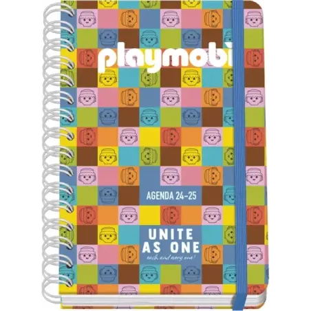 Dohe Playmobil Unite As One Agenda Escolar 25/26 Espiral Wire’o A5 - Semana Vista - Papel 80g/m2 - 4 Hojas de Pegatinas - Cubier