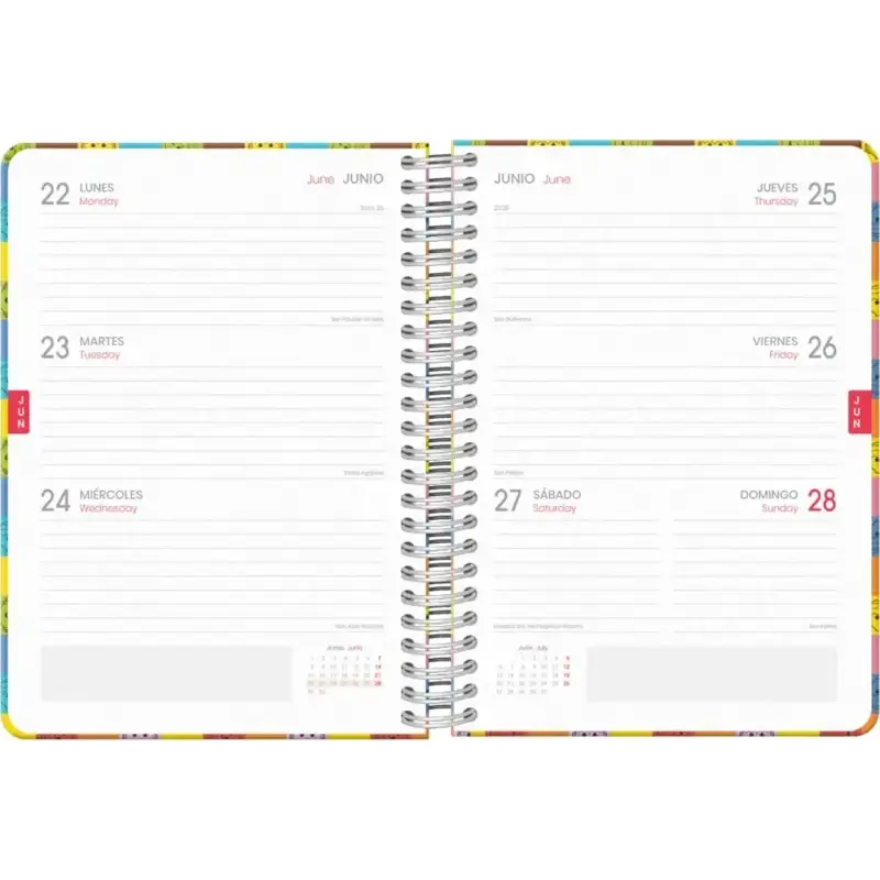 Dohe Playmobil Unite As One Agenda Escolar 25/26 Espiral Wire’o A5 - Semana Vista - Papel 80g/m2 - 4 Hojas de Pegatinas - Cubier