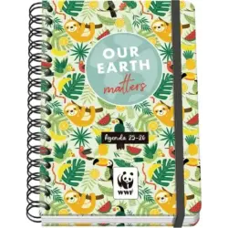 Dohe WWF Tropic Agenda Escolar 25/26 Espiral Wire’o A5 - Semana Vista - Papel 80g/m2 - 4 Hojas de Pegatinas - Cubierta de Carton