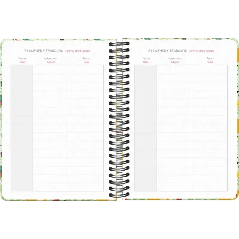 Dohe WWF Tropic Agenda Escolar 25/26 Espiral Wire’o A5 - Semana Vista - Papel 80g/m2 - 4 Hojas de Pegatinas - Cubierta de Carton