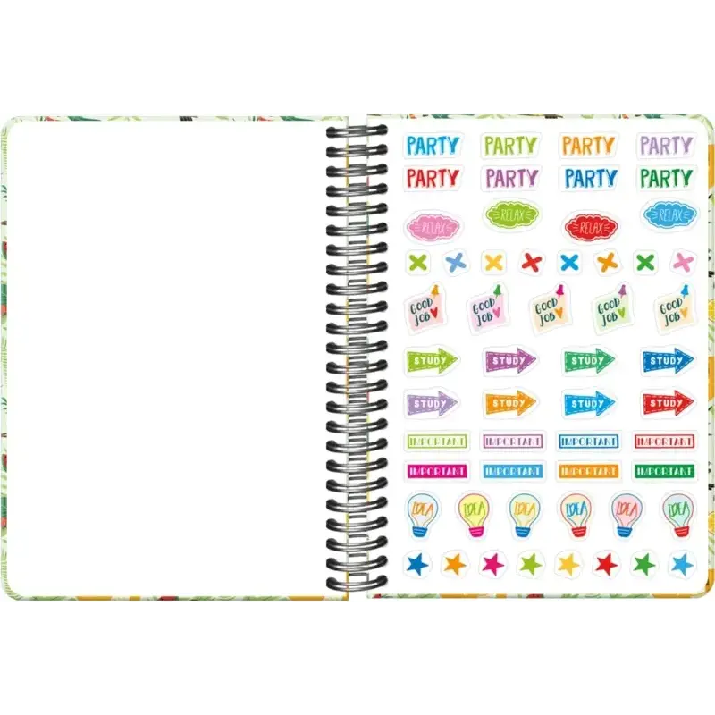 Dohe WWF Tropic Agenda Escolar 25/26 Espiral Wire’o A5 - Semana Vista - Papel 80g/m2 - 4 Hojas de Pegatinas - Cubierta de Carton