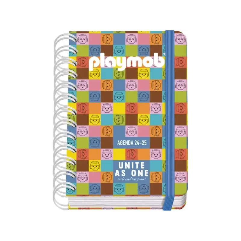 Dohe Playmobil Unite As One Agenda Escolar 25/26 Espiral Wire’o A6 - Dia Pagina - Papel 80g/m2 - 4 Hojas de Pegatinas - Cubierta