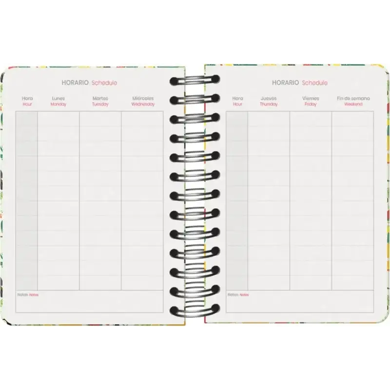 Dohe WWF Tropic Agenda Escolar 25/26 Espiral Wire’o A6 - Dia Pagina - Papel 80g/m2 - 4 Hojas de Pegatinas - Cubierta de Carton P