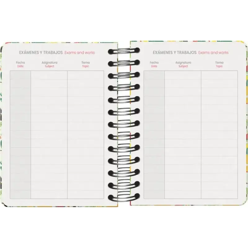 Dohe WWF Tropic Agenda Escolar 25/26 Espiral Wire’o A6 - Dia Pagina - Papel 80g/m2 - 4 Hojas de Pegatinas - Cubierta de Carton P