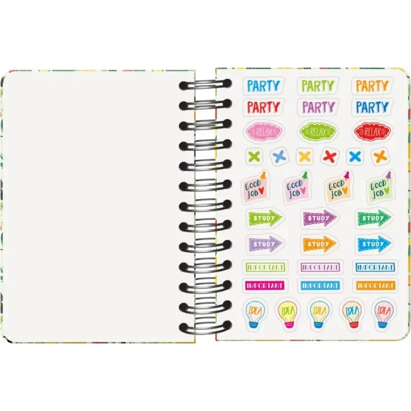 Dohe WWF Tropic Agenda Escolar 25/26 Espiral Wire’o A6 - Dia Pagina - Papel 80g/m2 - 4 Hojas de Pegatinas - Cubierta de Carton P