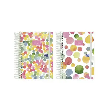 Oxford Joy Agenda Escolar 25/26 Espiral Dia Pagina - Tamaño 8º - Tapa Extradura - Esquinas Microperforadas - Espacio para Notas