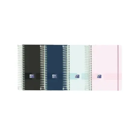 Oxford Live & Go Agenda Escolar 25/26 Espiral Dia Pagina - Tamaño 8º - Tapa de Plastico Opaco - Esquinas Microperforadas - Espac