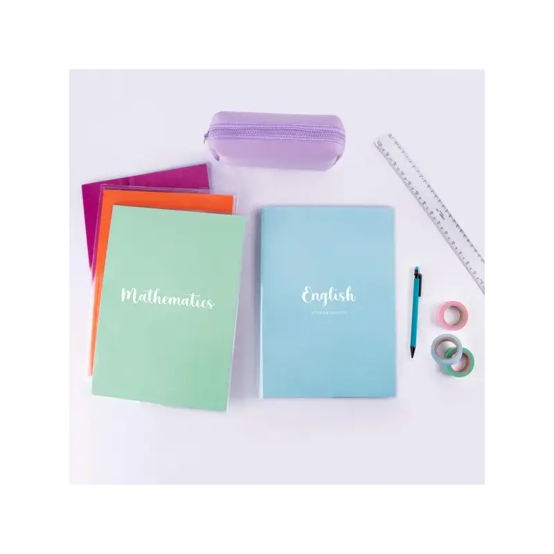 Apli Caja de 100 Forros para Libros 280mm PVC 130 micras - Solapa Autoajustable - Facil Forrado en 3 Pasos - Transparente | Ahor