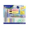 Bismark Pastel Pack Escolar con Lapicero, Boligrafo, 2 Marcadores, Cinta Correctora, Set Banderitas Pet y 3 Rotuladores 0.44mm |