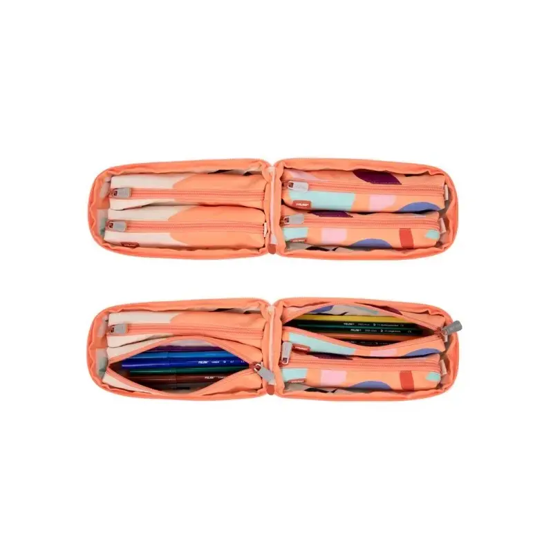 Milan Fun Animals Pack de 4 Estuches con Contenido de Serie - Contenido: Goma de Borrar, 2 Sacapuntas, Lapiz, 1 Boligrafo Sway A