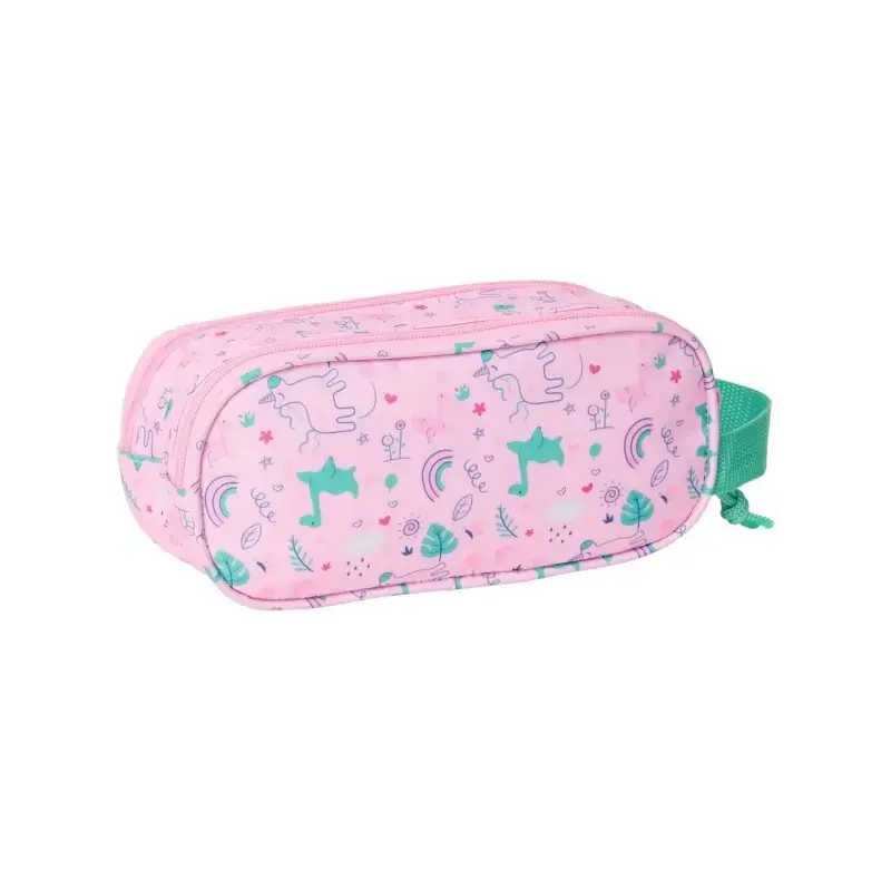 Safta Unicornio Portatodo - Cremallera - Asa Lateral - Color Rosa | Ahorro Imprimiendo