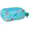 Safta Dino Portatodo - 2 Compartimentos con Cremalleras - Asa Lateral - Color Azul | Ahorro Imprimiendo