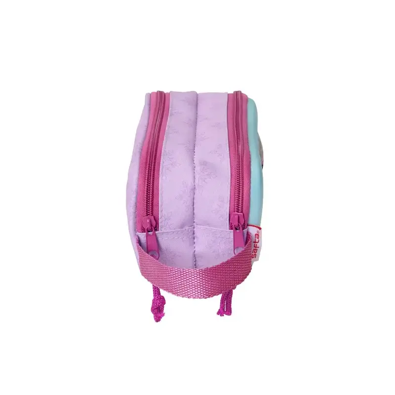 Safta Frozen Estuche Portatodo 3D - 2 Compartimentos - Asa de Mano - 21x8x6cm - Color Rosa/Azul | Ahorro Imprimiendo