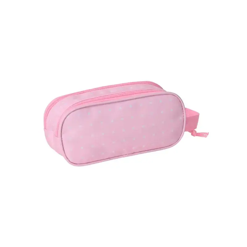 Safta Minnie Mouse Estuche Portatodo 3D de 1L - 2 Compartimentos - Cierre de Cremallera - Asa de Mano - 21x8x6cm - Color Rosa Pa