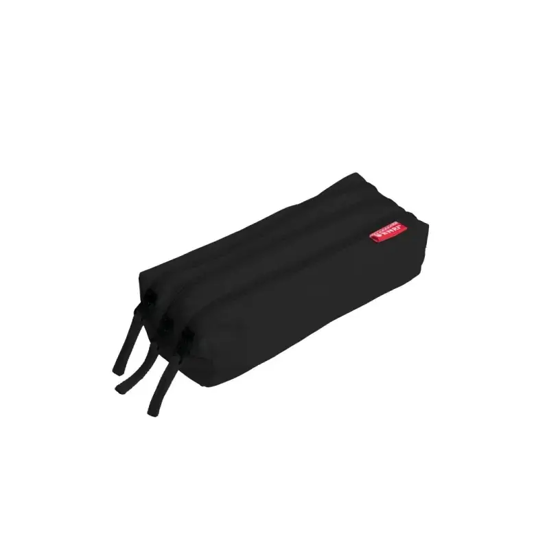 Enri Estuche Portatodo con 3 Compartimentos - Cierres de Cremallera - Fabricado en Poliester - Color Negro | Ahorro Imprimiendo