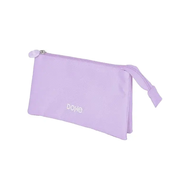 Dohe Serenity Portatodo Triple - Cierre Doble con Cremallera y Tirador de Goma - Color Morado | Ahorro Imprimiendo