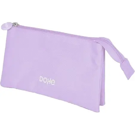 Dohe Serenity Portatodo Triple - Cierre Doble con Cremallera y Tirador de Goma - Color Morado | Ahorro Imprimiendo