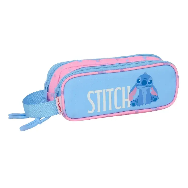 Safta Stitch Bright Portatodo - Cremallera - Asa Lateral - 1L - 210x60x80mm - Color Azul | Ahorro Imprimiendo