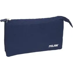 Milan Serie 1918 Estuche Portatodo 5 Compartimentos - Tejido Resistente a las Roturas y Rasgaduras - Medidas 22x12x4cm - Color A