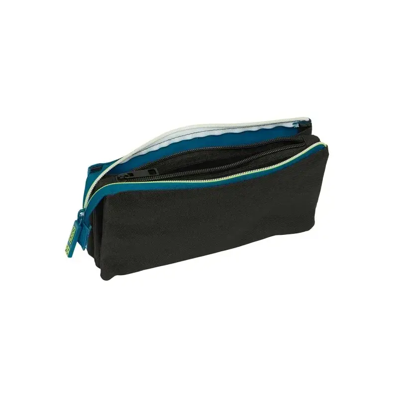 Safta Munich Land Portatodo - 3 Compartimentos con Cremalleras - Bolsillo Interior - 0.6L - 220x30x120mm - Color Azul Oscuro | A