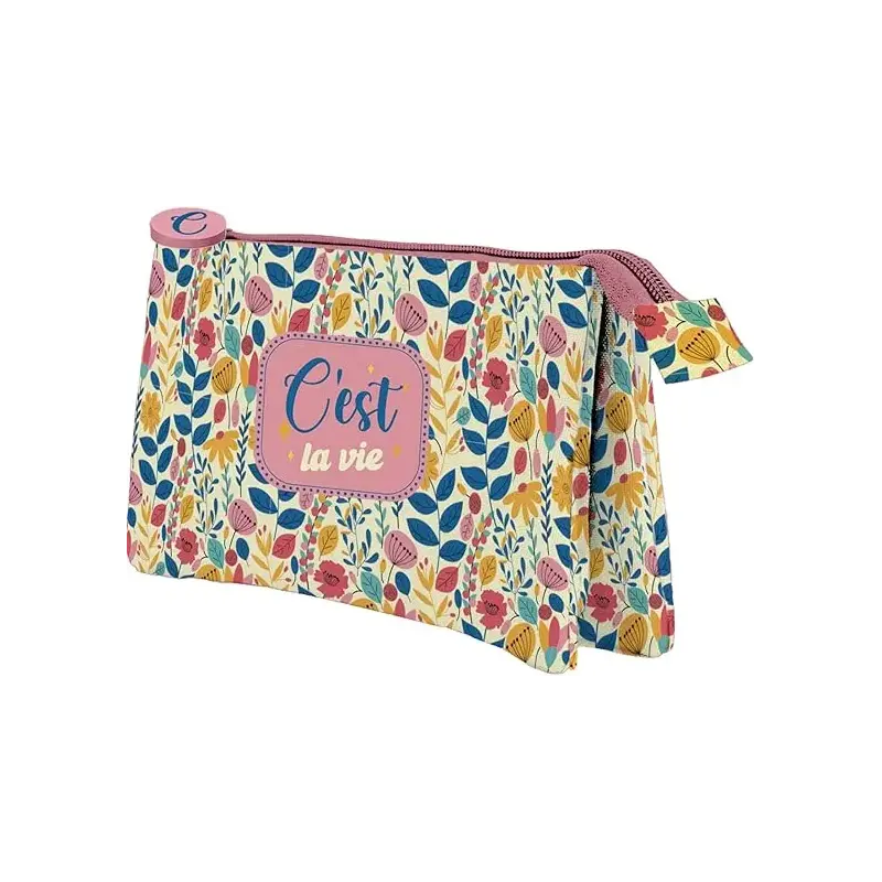 Dohe C`est la Vie Portatodo Triple - Cierre Doble con Cremallera y Tirador de Goma | Ahorro Imprimiendo