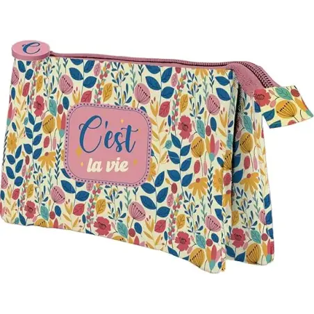Dohe C`est la Vie Portatodo Triple - Cierre Doble con Cremallera y Tirador de Goma | Ahorro Imprimiendo