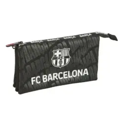 Safta F.C.Barcelona Portatodo - 3 Compartimentos con Cremalleras - Bolsillo Interior - 0.6L - 220x30x120mm - Color Negro | Ahorr