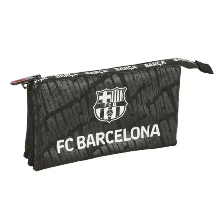 Safta F.C.Barcelona Portatodo - 3 Compartimentos con Cremalleras - Bolsillo Interior - 0.6L - 220x30x120mm - Color Negro | Ahorr