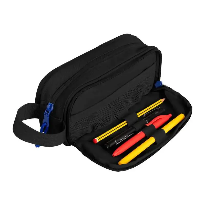 Oxford B-Smart Estuche Portatodo - 3 Compartimentos - Asa Lateral - Fabricado en Material Reciclado - Color Negro | Ahorro Impri