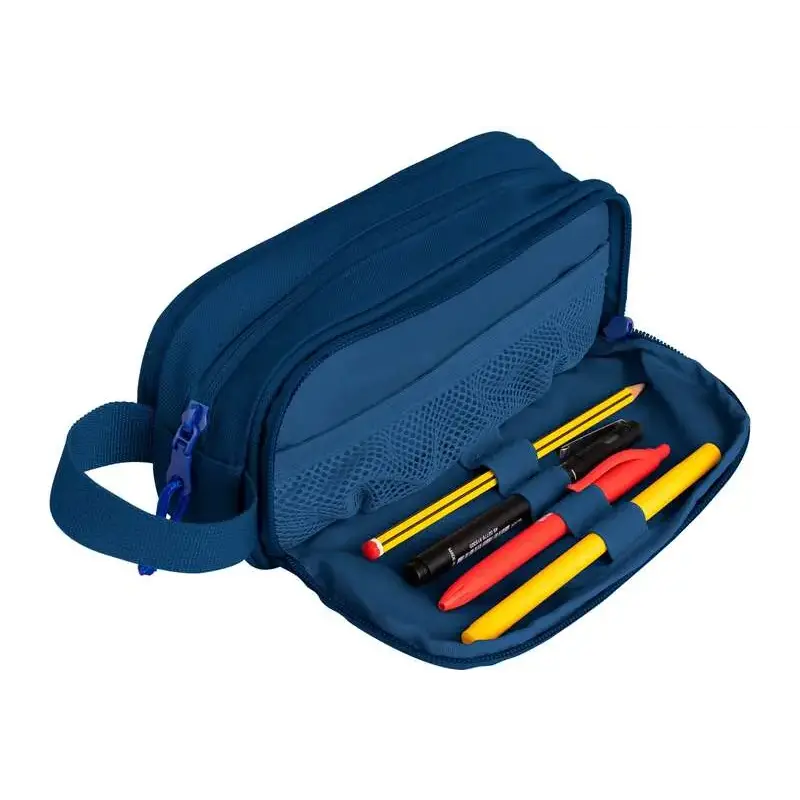 Oxford B-Smart Estuche Portatodo - 3 Compartimentos - Asa Lateral - Fabricado en Material Reciclado - Color Azul | Ahorro Imprim